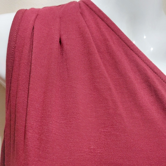 YATHON Asymmetrical Sleeveless One Shoulder Wrap Belted Ruched Dress XL - Picture 7 of 9